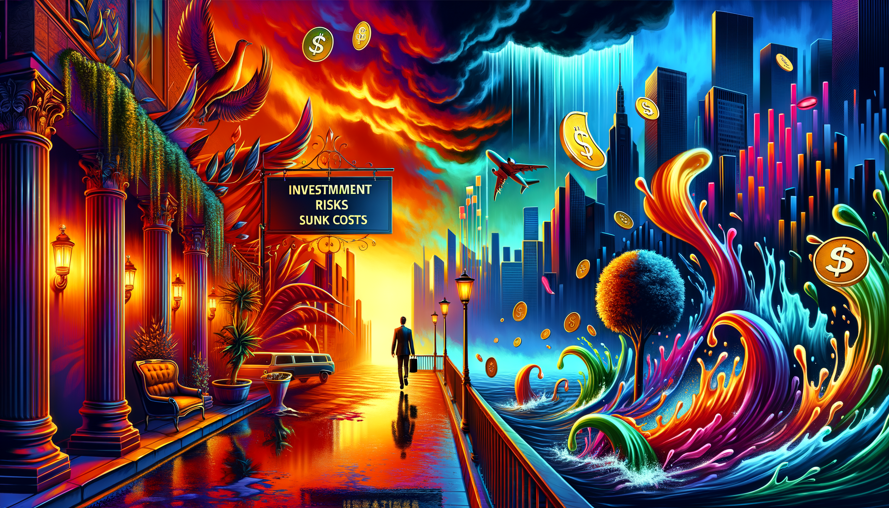 Eye-catching visual of market timing, sunk costs, investing
and  lifestyle vibes