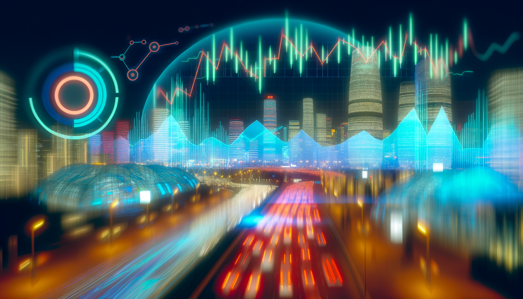 Future potential of market corrections, market rally, wealth
 represented visually