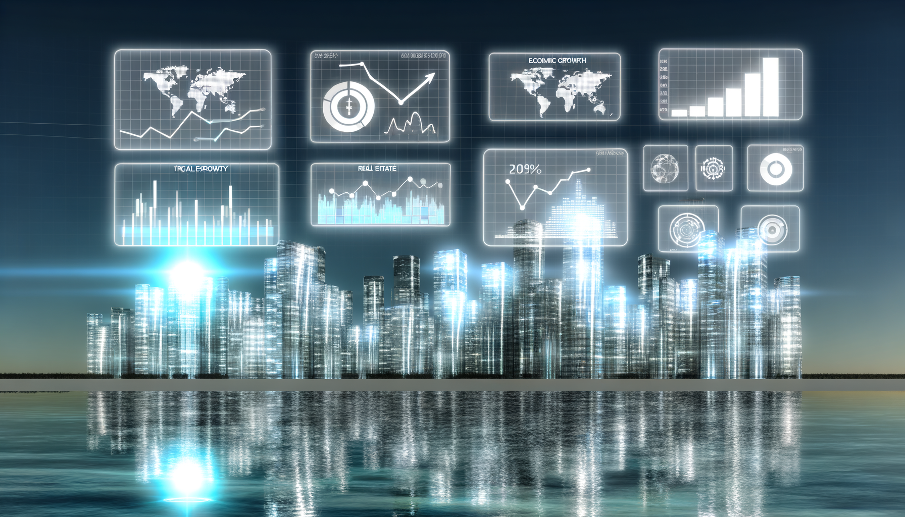 Future potential of China economy, China real estate, AI race with China
 represented visually