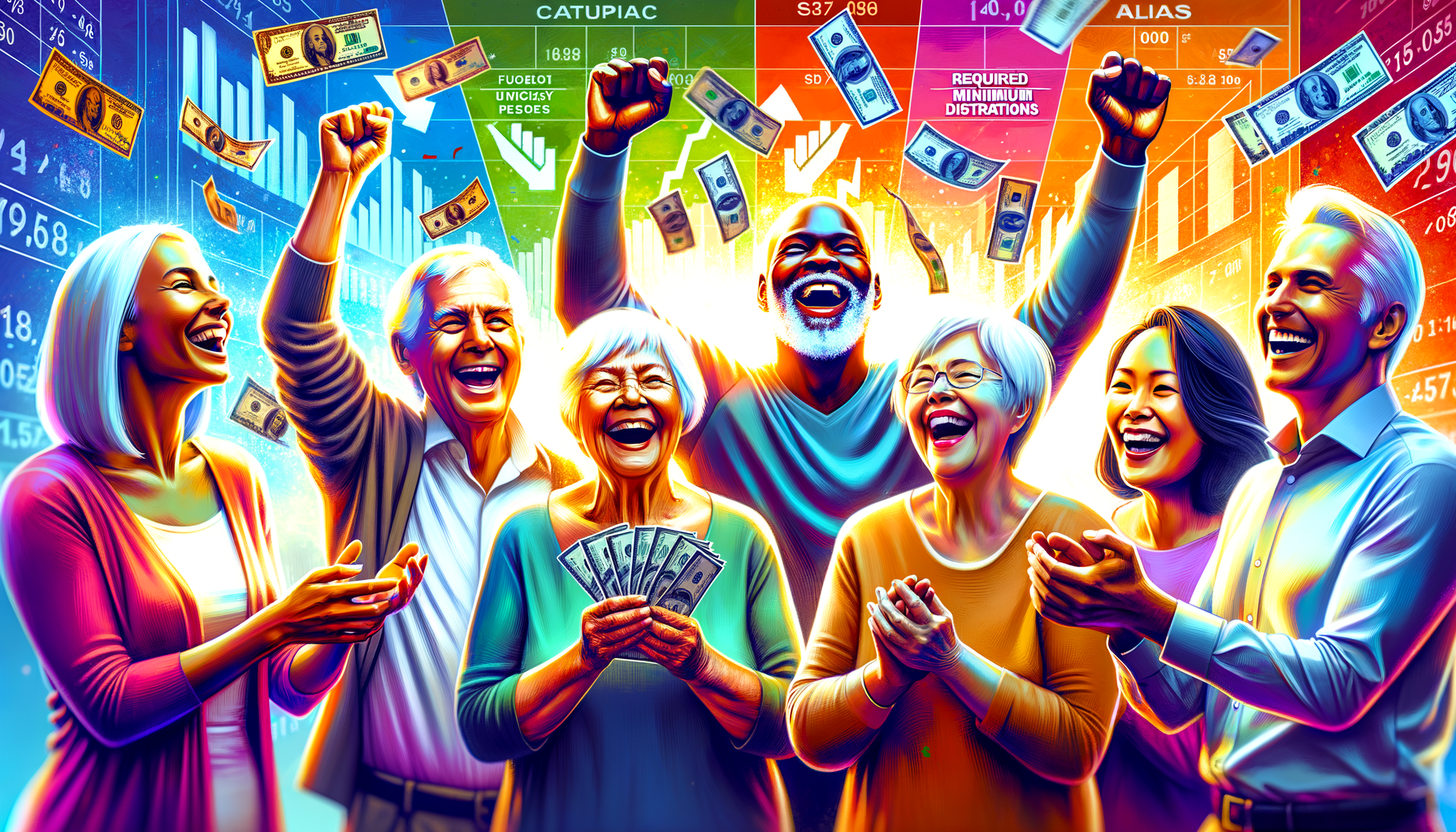 Eye-catching visual of Retirees, sell stocks, RMDs
and  lifestyle vibes