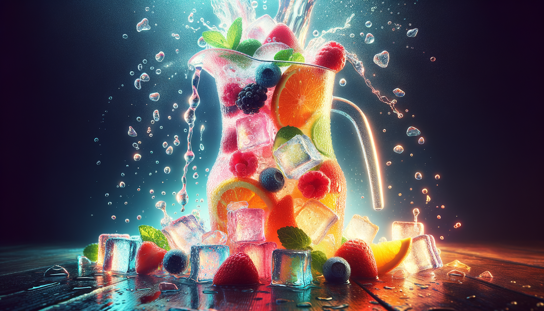 Eye-catching visual of beverages, hydration, healthy drinks
and  lifestyle vibes