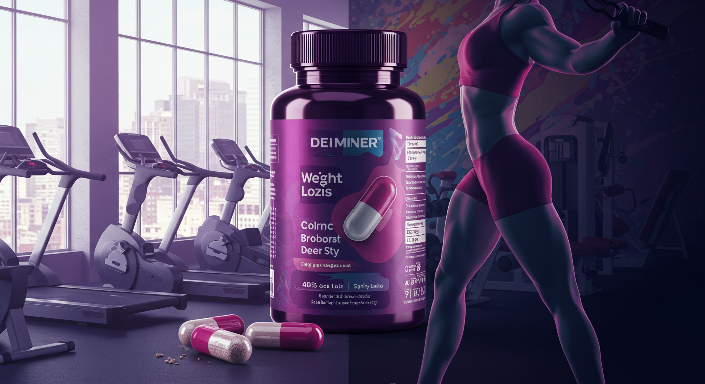 Eye-catching visual of weight loss, dosage, supplements and lifestyle vibes