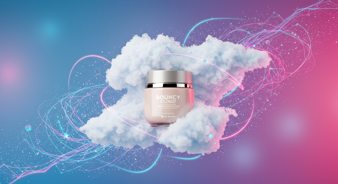bouncy skin, cloudlike skin, skincare
technology and  lifestyle illustration
