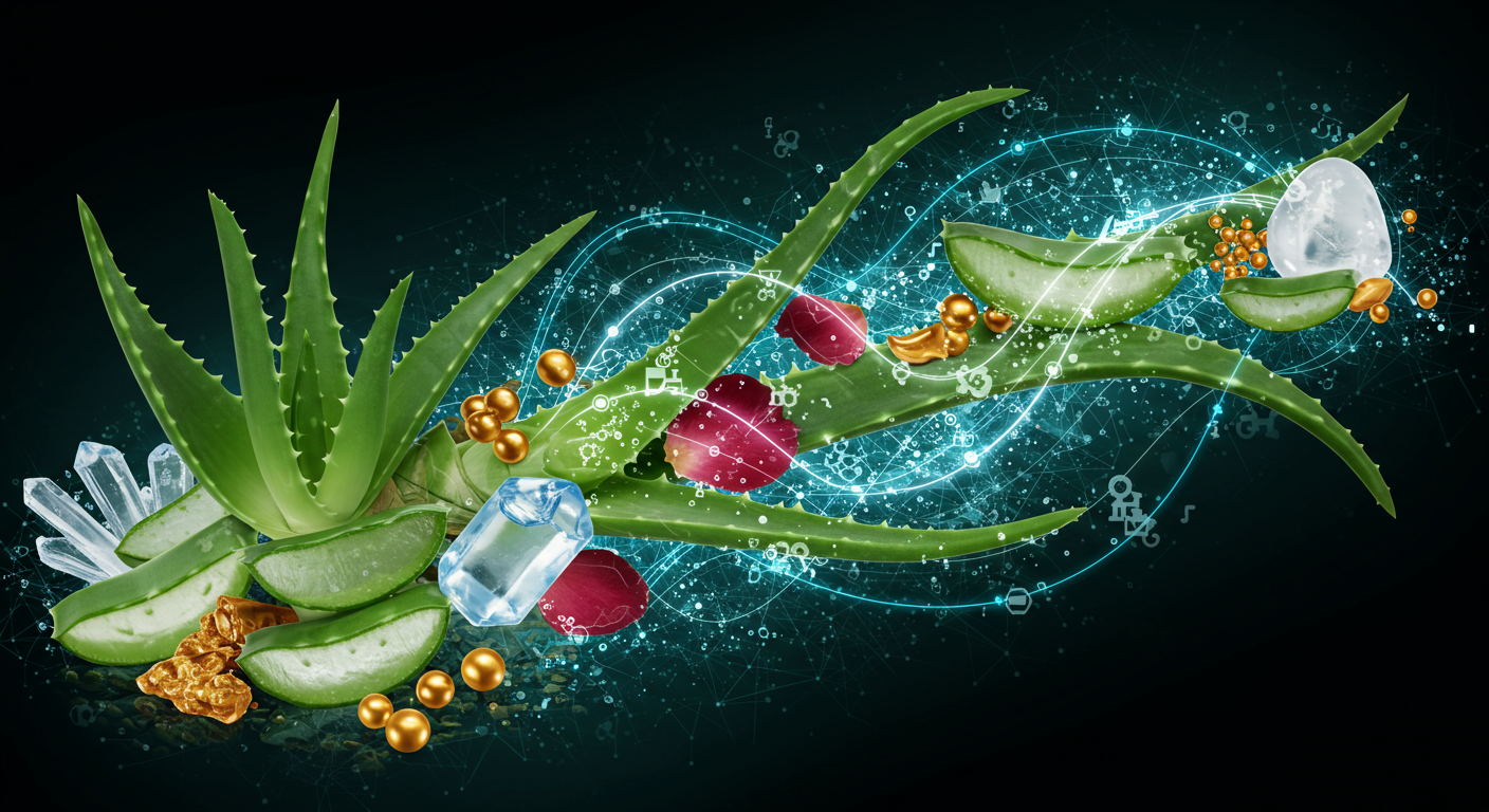 aloe vera, beauty ingredients, botanicals
technology and  lifestyle illustration
