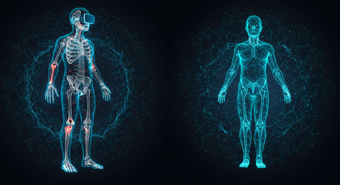 bone health, fractures, aging
technology and  lifestyle illustration