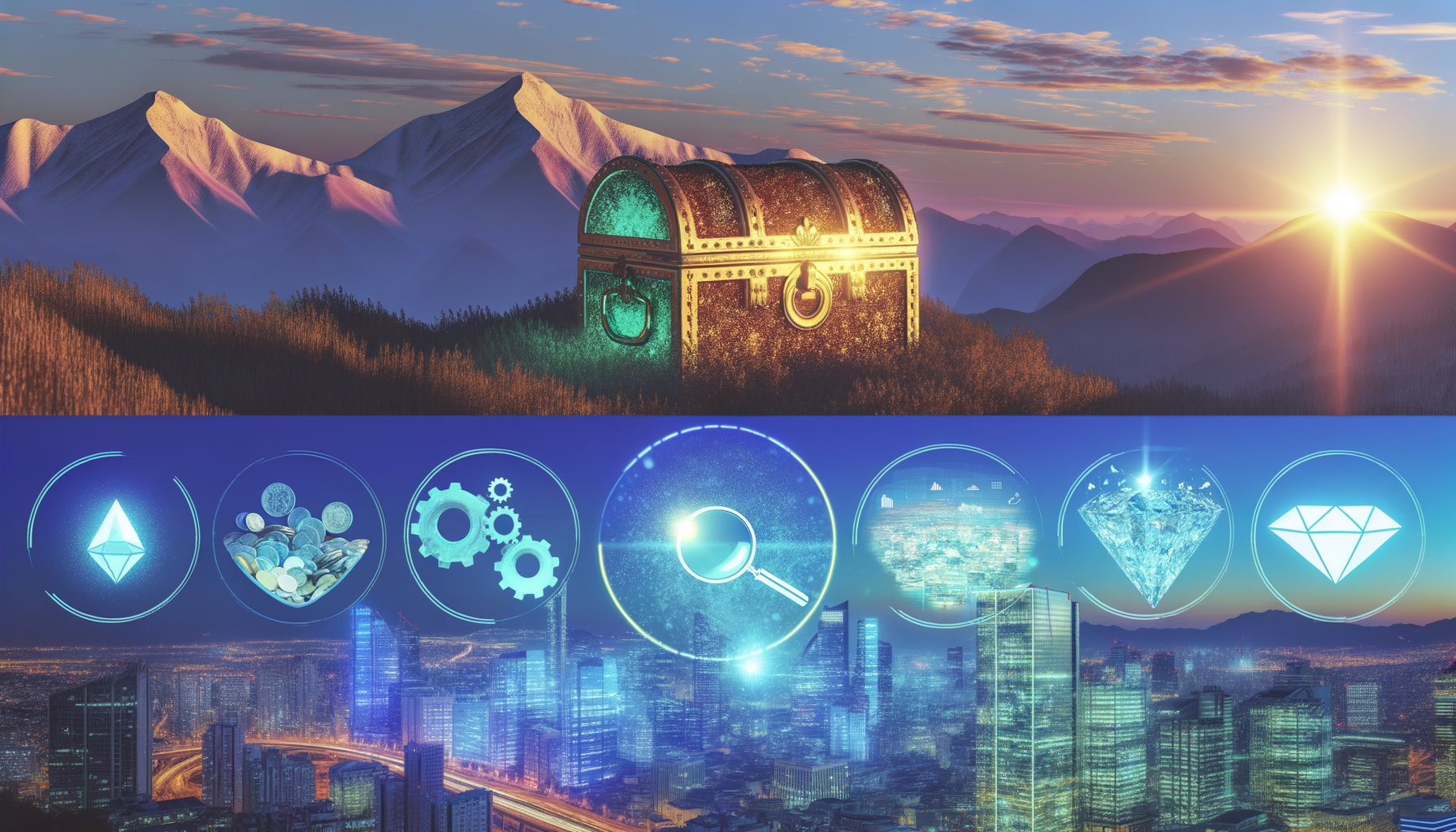 Future potential of value investing, valuation, portfolio management
 represented visually
