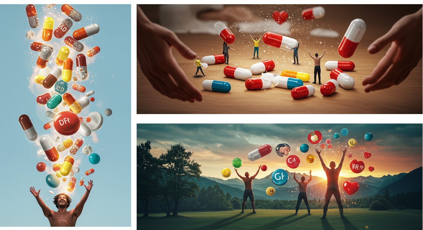 Eye-catching visual of multi, vitamins, health
and  lifestyle vibes