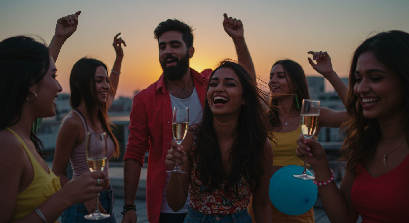Eye-catching visual of happiness, well-being, mental health
and  lifestyle vibes