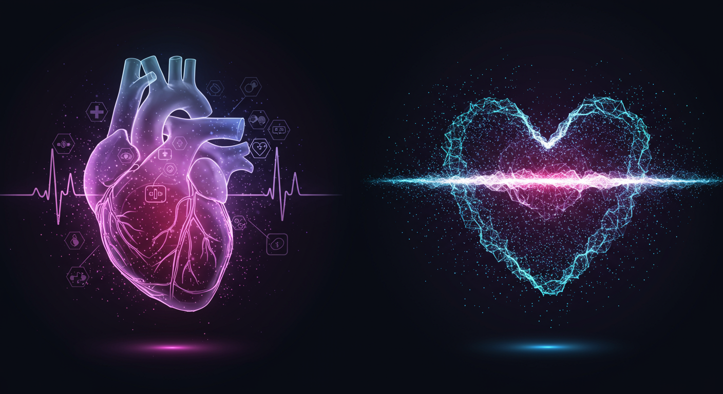 heart, health
 technology and lifestyle illustration