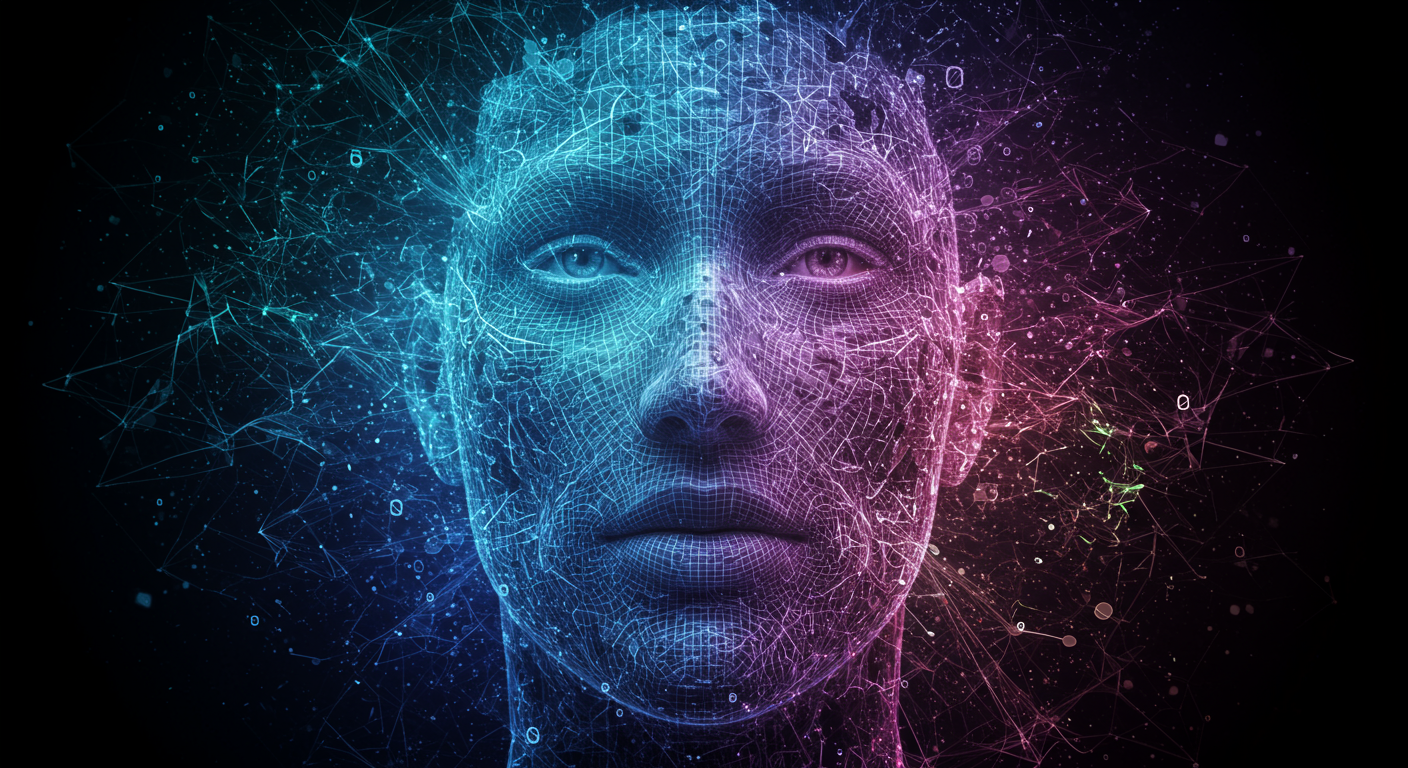 face, shape
 technology and lifestyle illustration