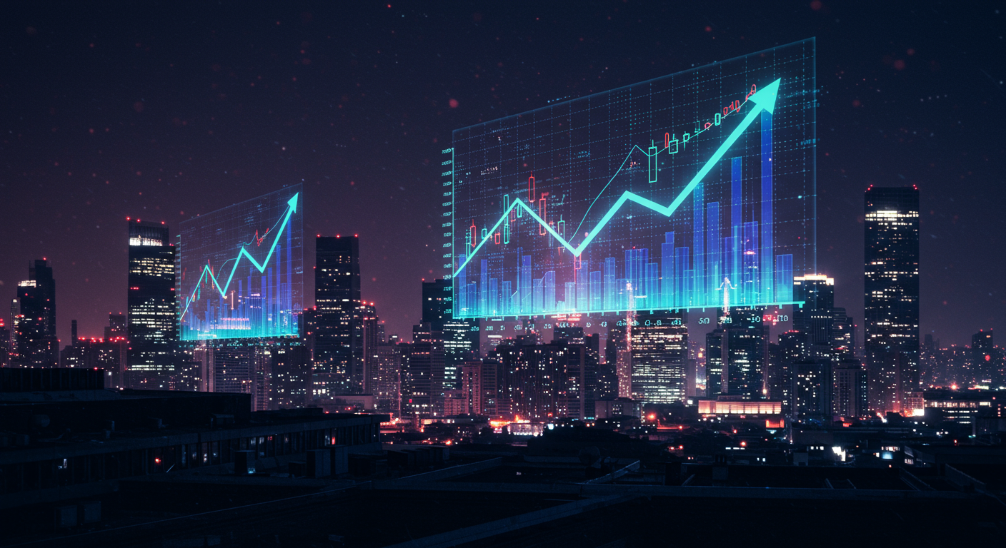 Future potential of Stock Market, Recession
 represented visually
