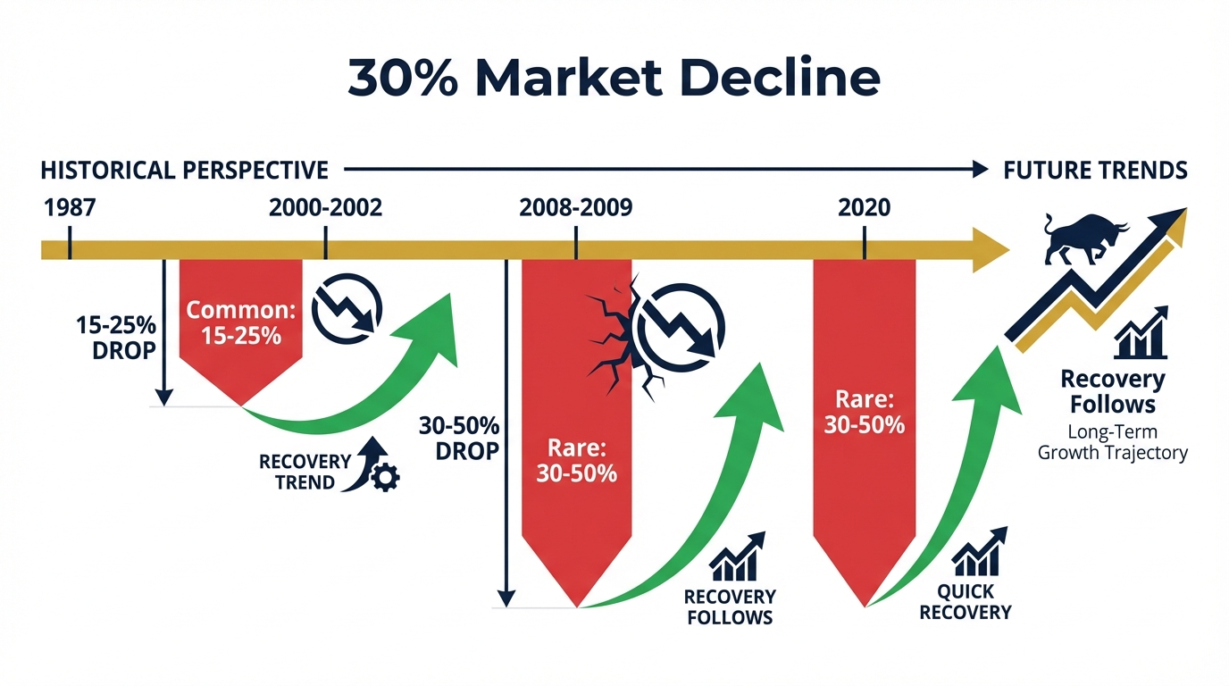 Diagram of stock market decline mechanisms